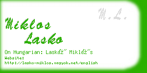 miklos lasko business card